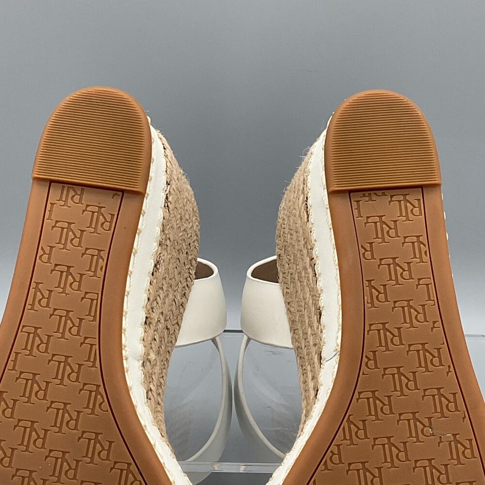 NEW Lauren Ralph Lauren Women Hilarie Leather Espadrille Sandal White Size 9.5B - Picture 9 of 10